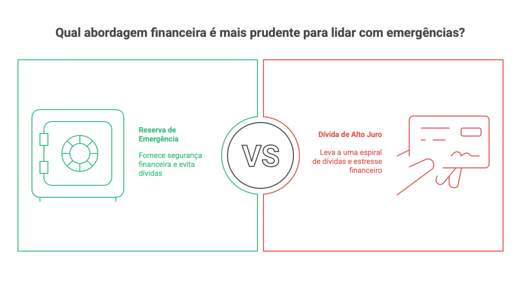 Graph showing the difference between using an emergency fund versus taking on high-interest debt.